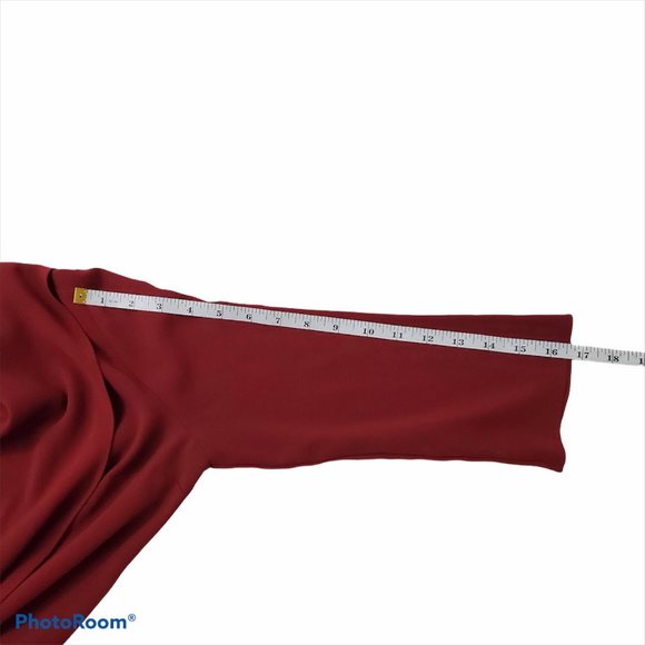 M.M. Lafleur Bourgeois Top Blouse Red Wrap Small - Picture 11 of 11